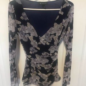 Ladies Sheer Crossbody Fitted Blouse